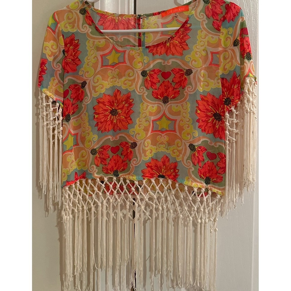 lulumari top Floral With Fringe‎ Crop Small